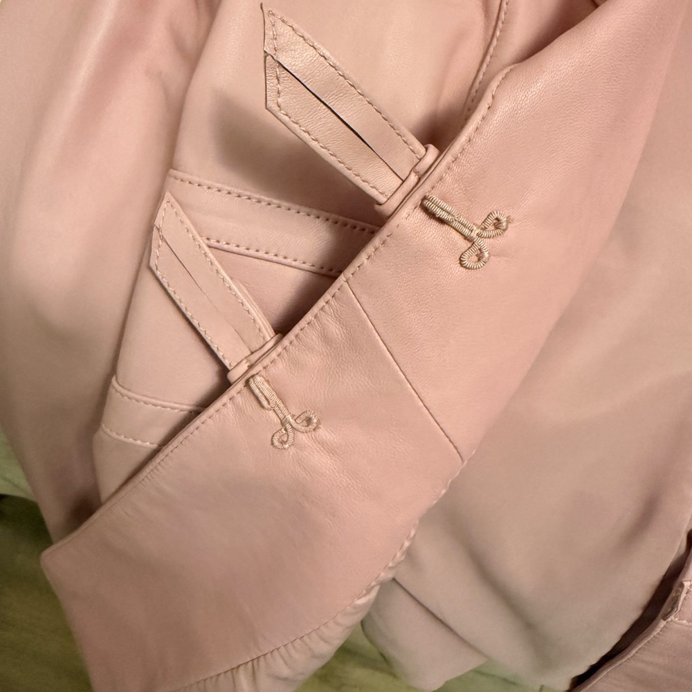 Doncaster Women's Blush Pink Leather Blazer - Picture 4 of 4